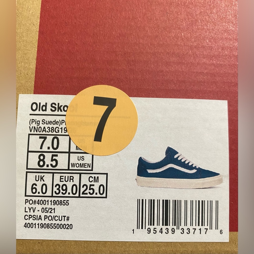 Vans Old Skool Pig Suede Unisex Sneakers -Parisian Night/White; Size 6.5 & 7.0M - Picture 7 of 11